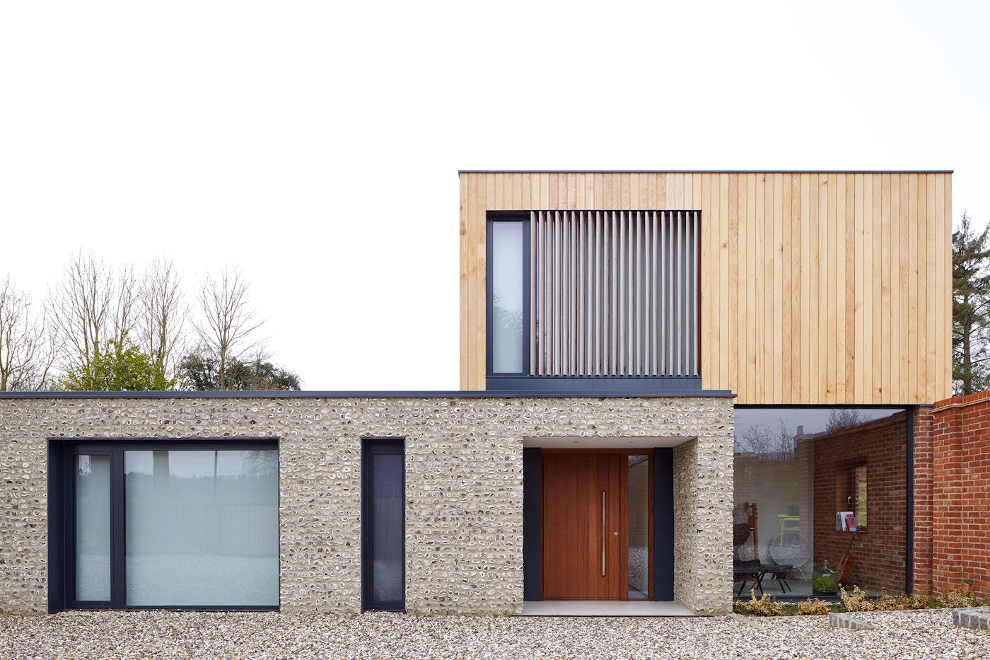 front timber clad houses