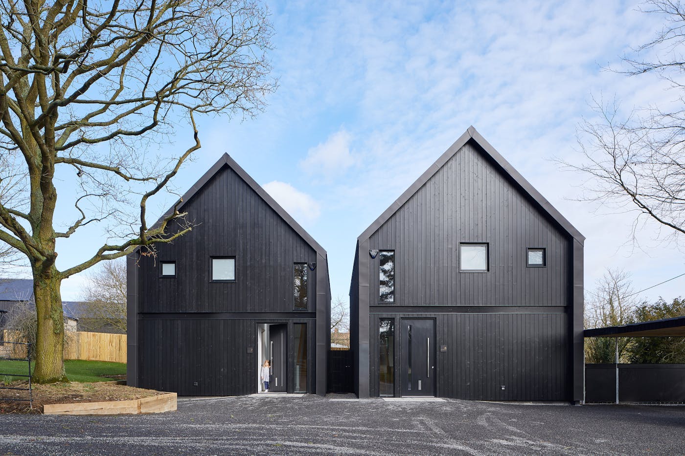 Black door with black cladding