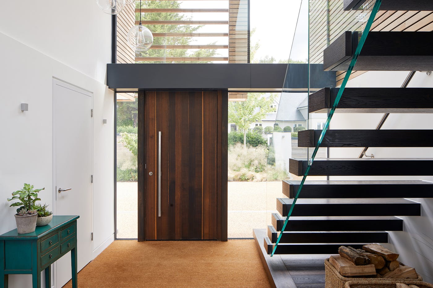 Beautiful fumed oak gives this hallway and extra something