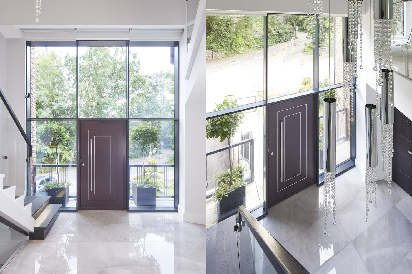 doors hallways purple door