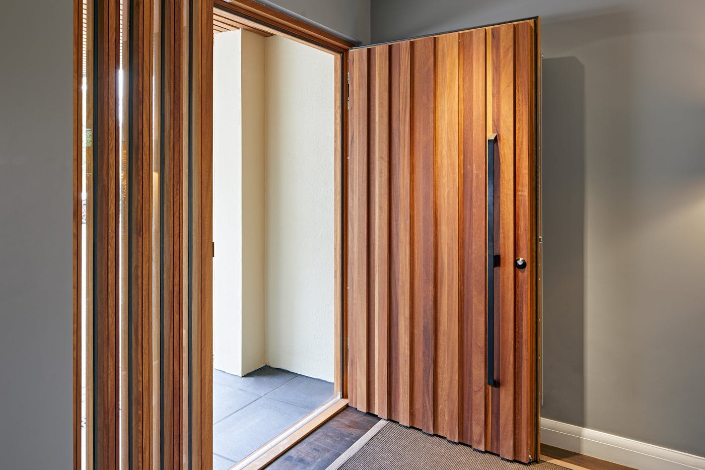 The gorgeous raised panel detail can be seen here on the exterior