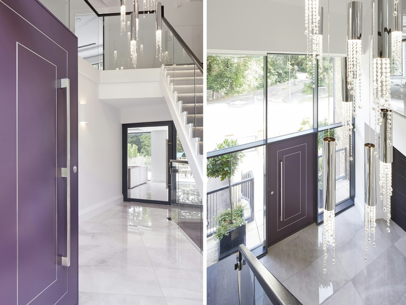 The stunning neutral tones of the interior and glass framing mean that this door stands out without being overpowering