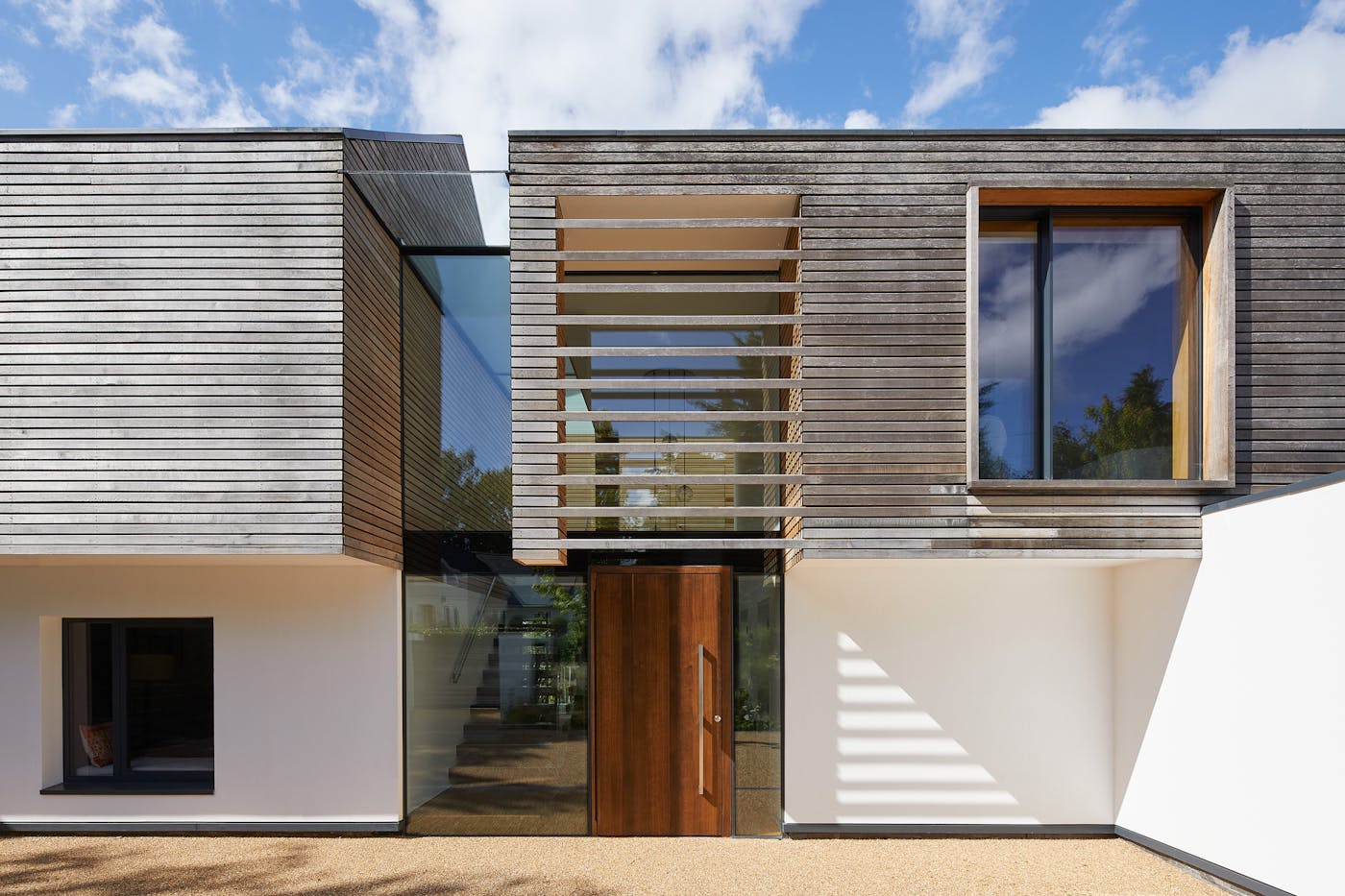 Alternatively, you might choose to contrast cladding left to grey with a rich wood like fumed oak