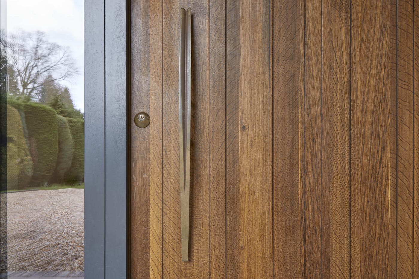 A lacquered finish will be most suitable if the door will be more exposed