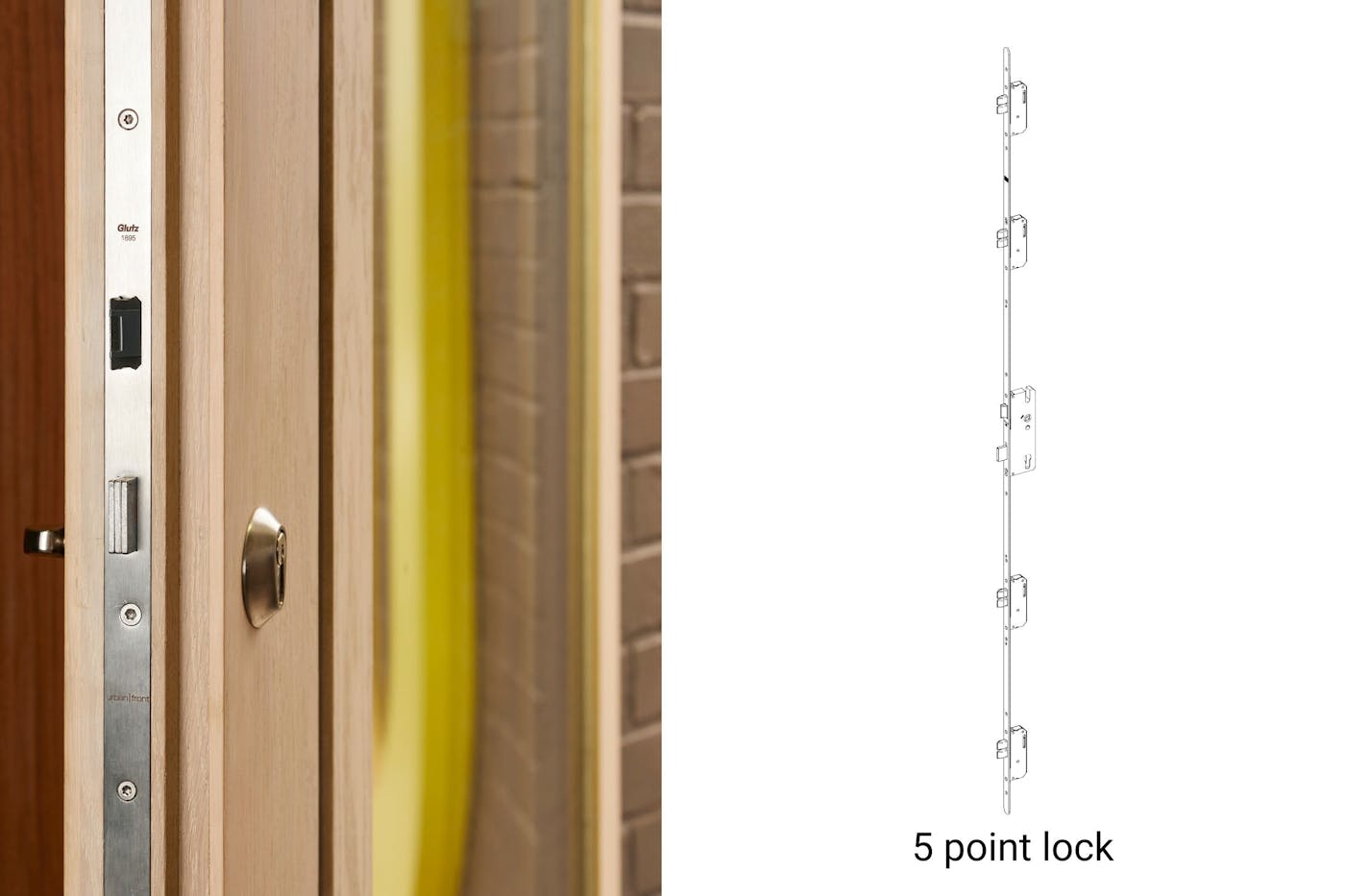Our doors come fitted as standard with a highly secure 5 point lock