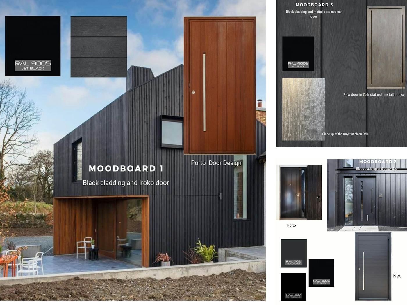black cladding moodboards