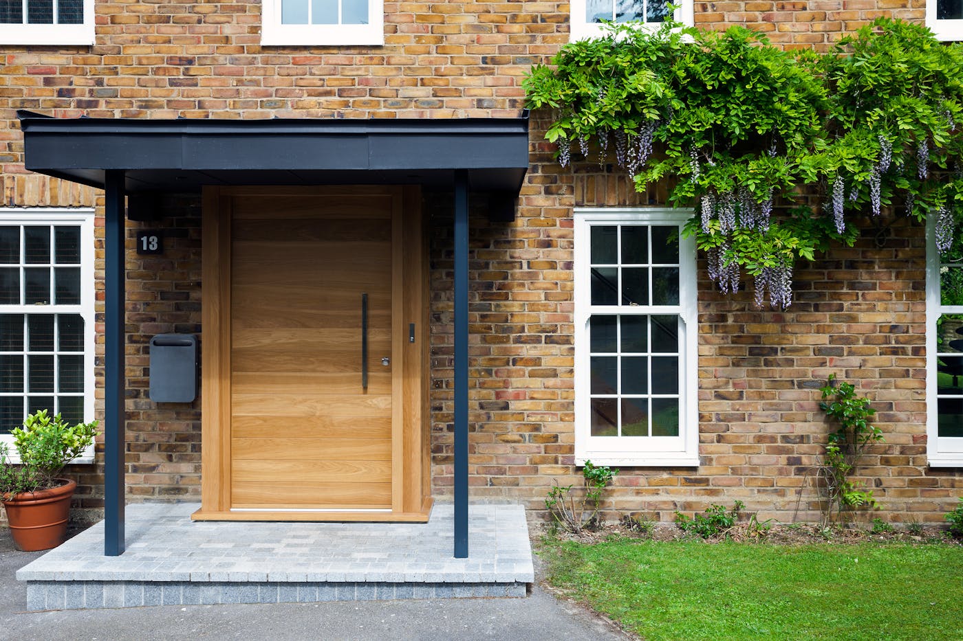 example of postbox on wall near the door
