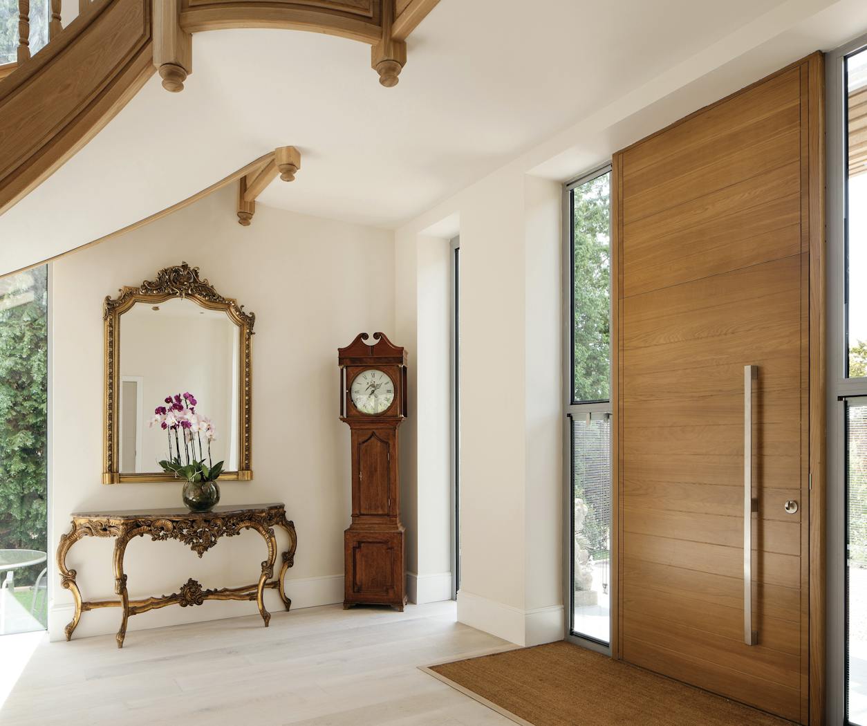 Creating an illusion of size with a matching panel above is a practical option