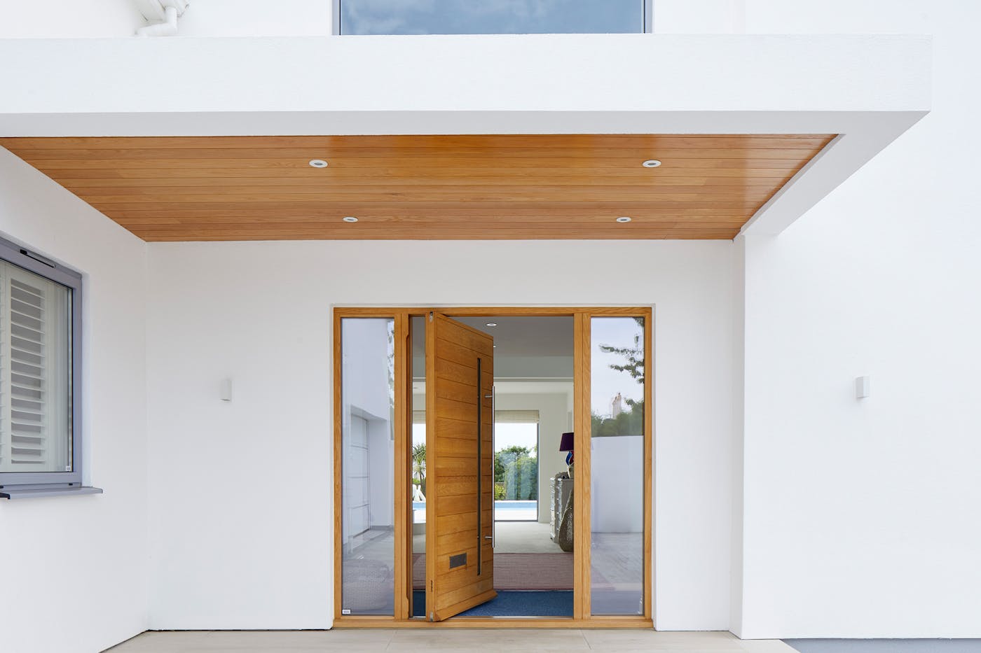 Pivot doors should be installed in a semi or fully protected locations