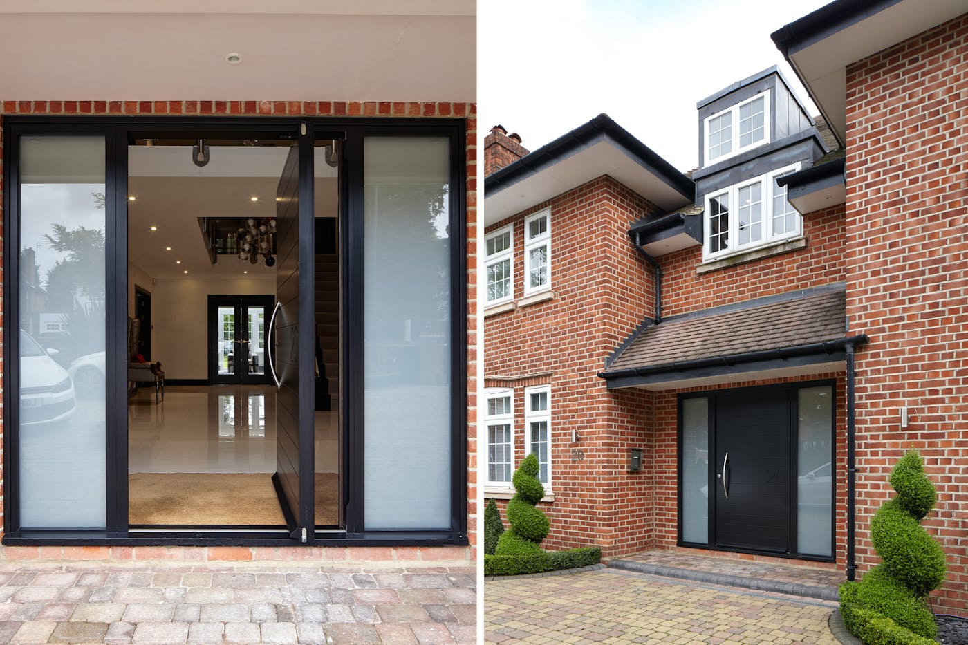 Numero pivot door in black RAL
