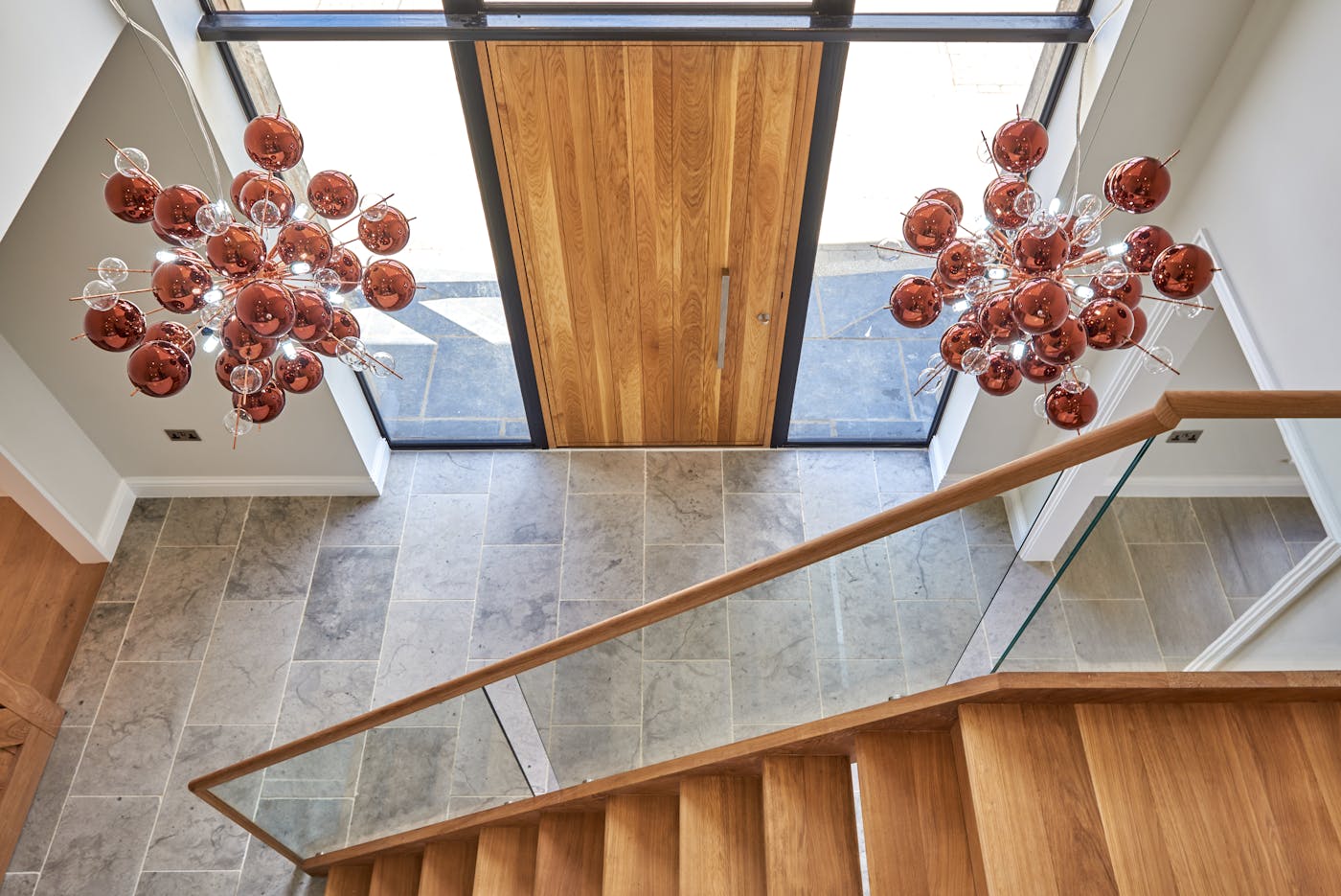 The stunning hallway of Meadow Barn featuring a Porto V design
