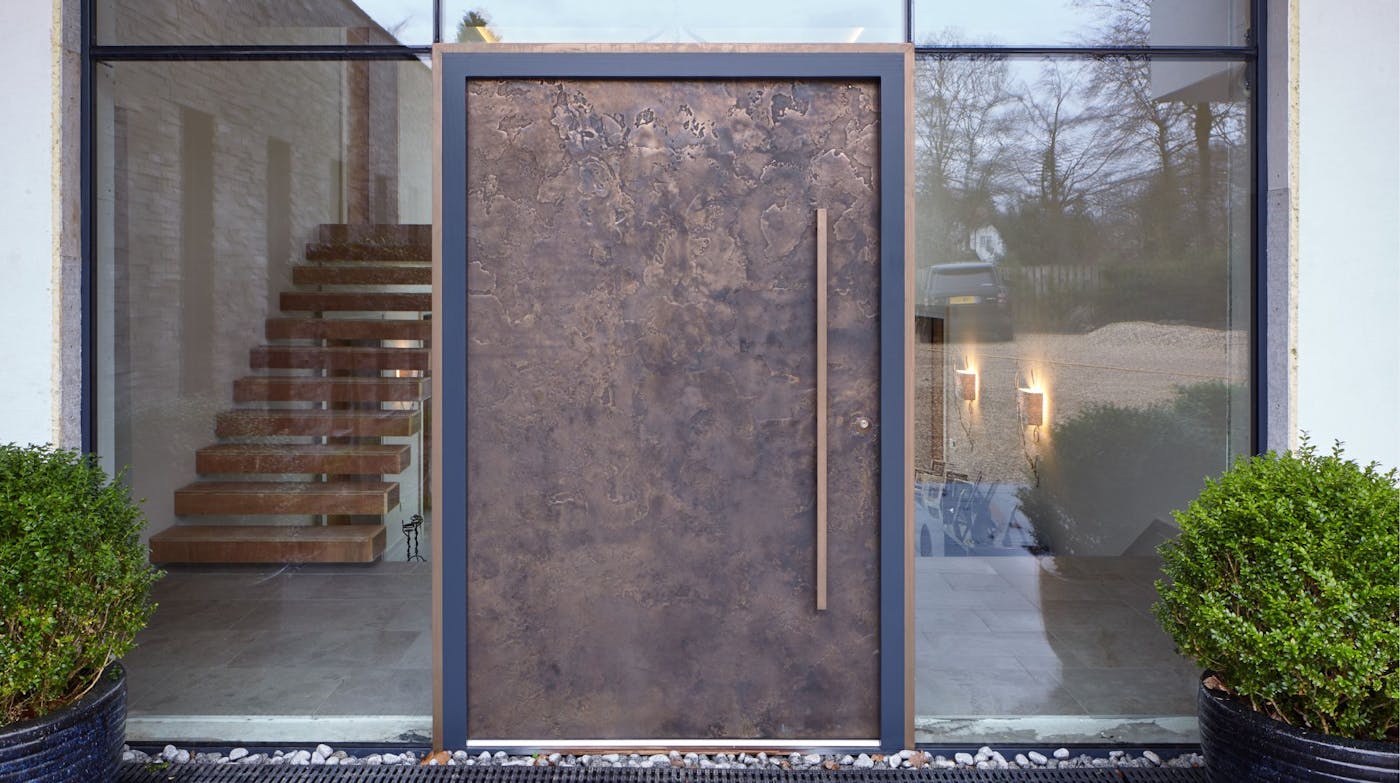 Bronze front door in our 101 finish with BZ11 handle