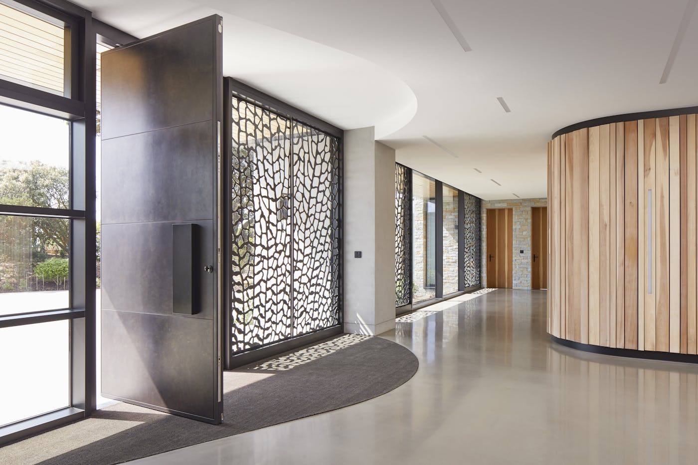 The Parma Special design has horizontal panels that adds additional interest and texture to the bronze finish