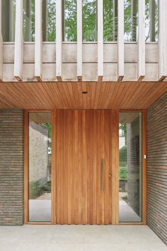 Portrait outside of house and door