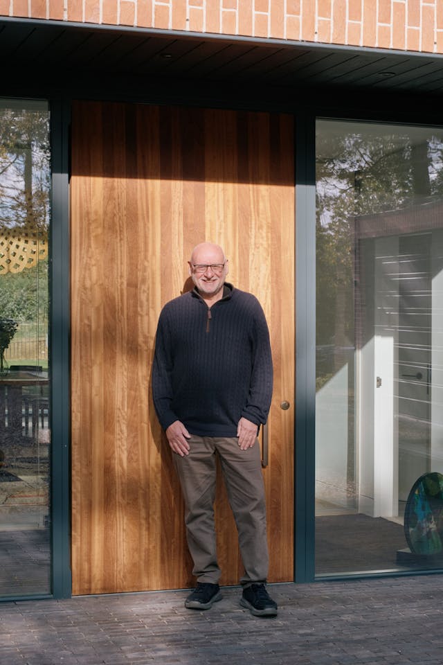 Portrait homeowner and door