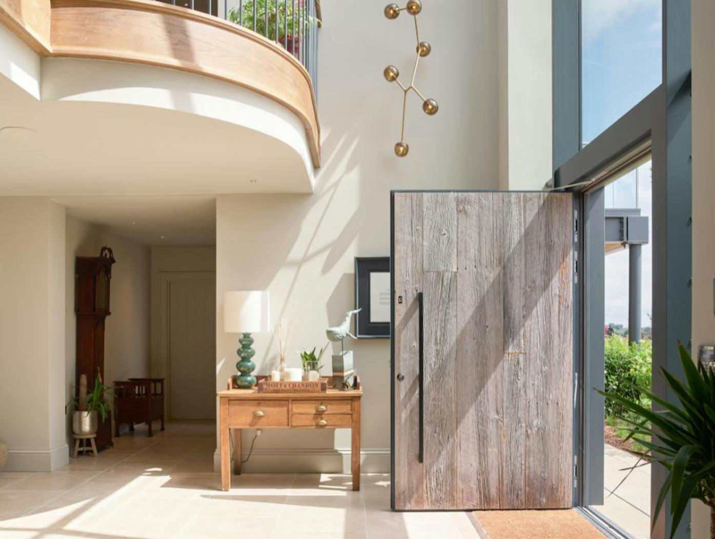 Barn door with Milano V internal in RAL grey15