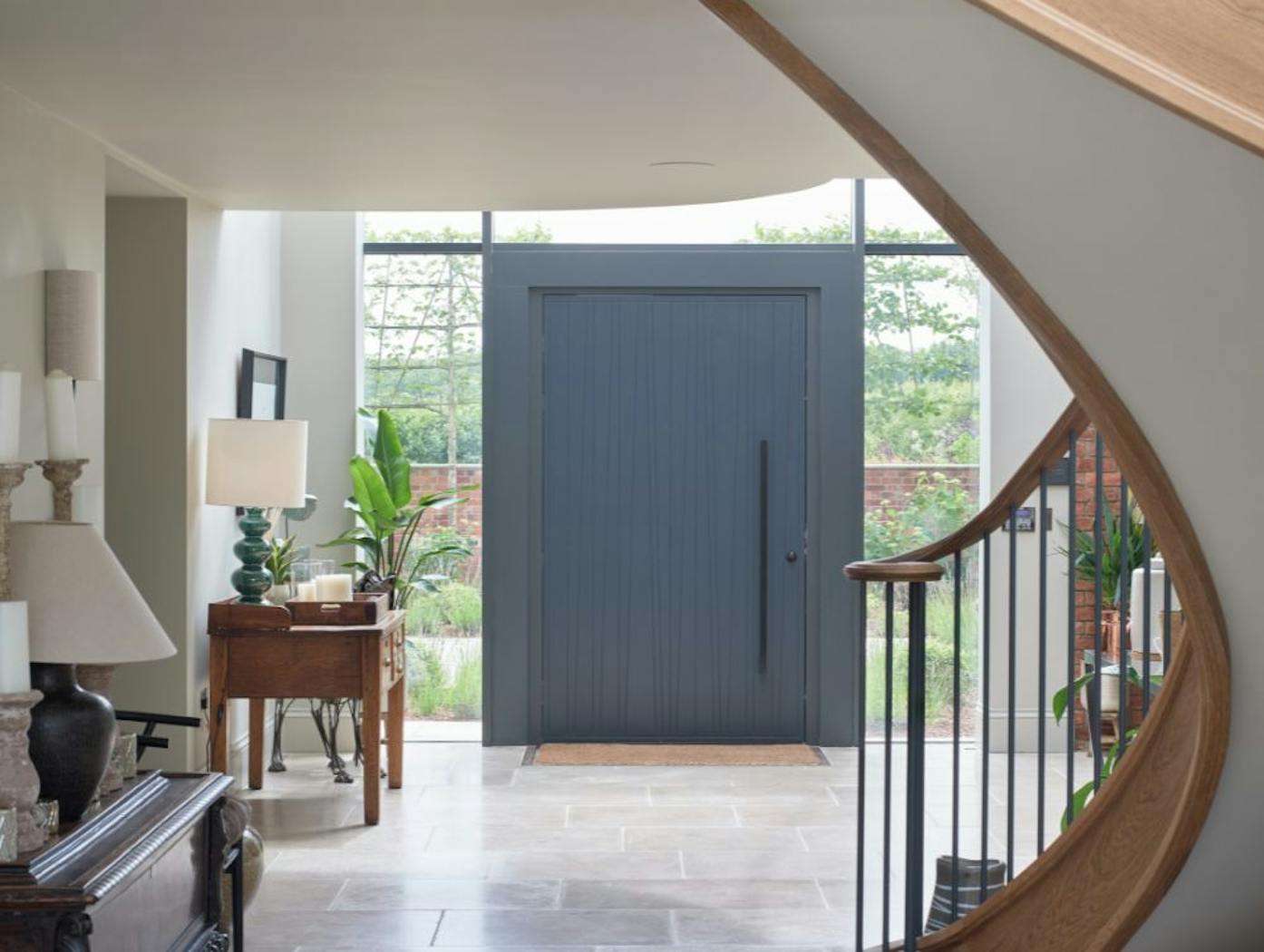 Barn door with Milano V internal in RAL grey16