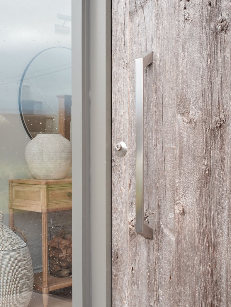 Close up of Urban Front's Barn door in situ