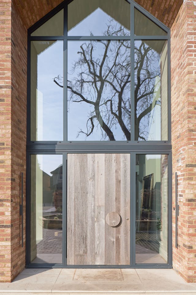 Portrait door in glazing