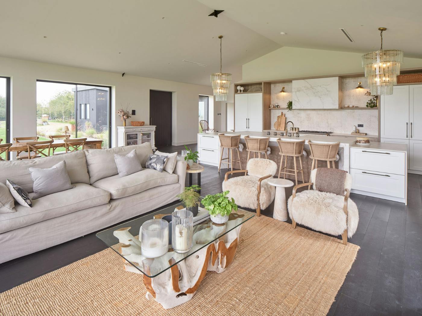 Kitchen and lounge resized Cuttle Brook Barn
