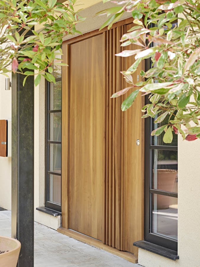 Walnut front door