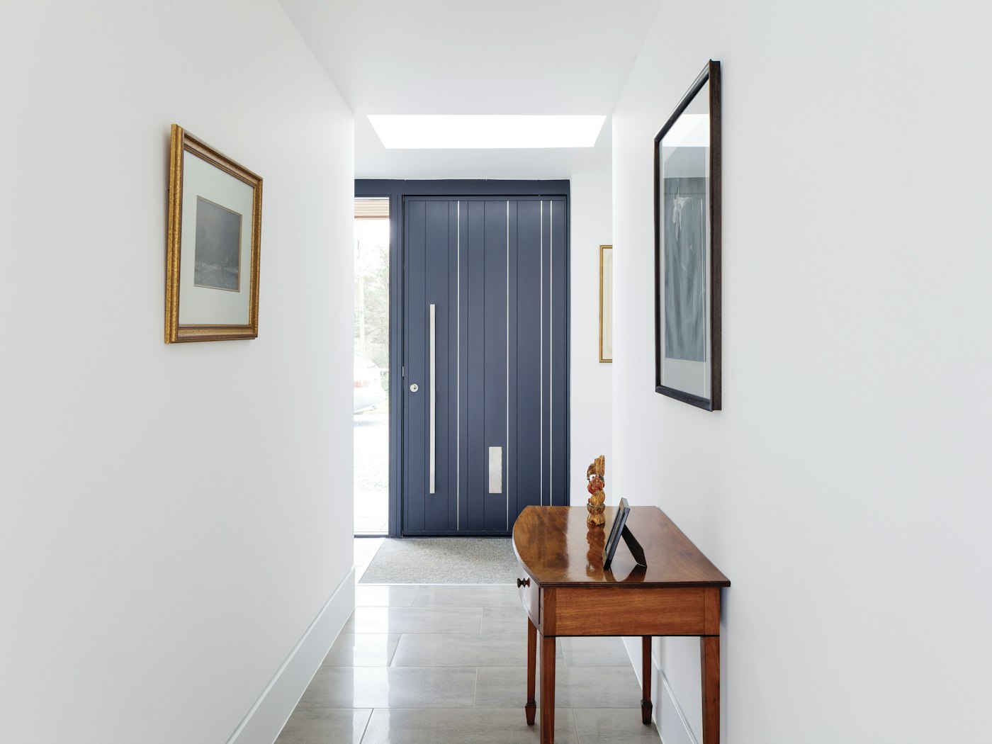 Bright white interiors are a popular choice for grey doors with good reason