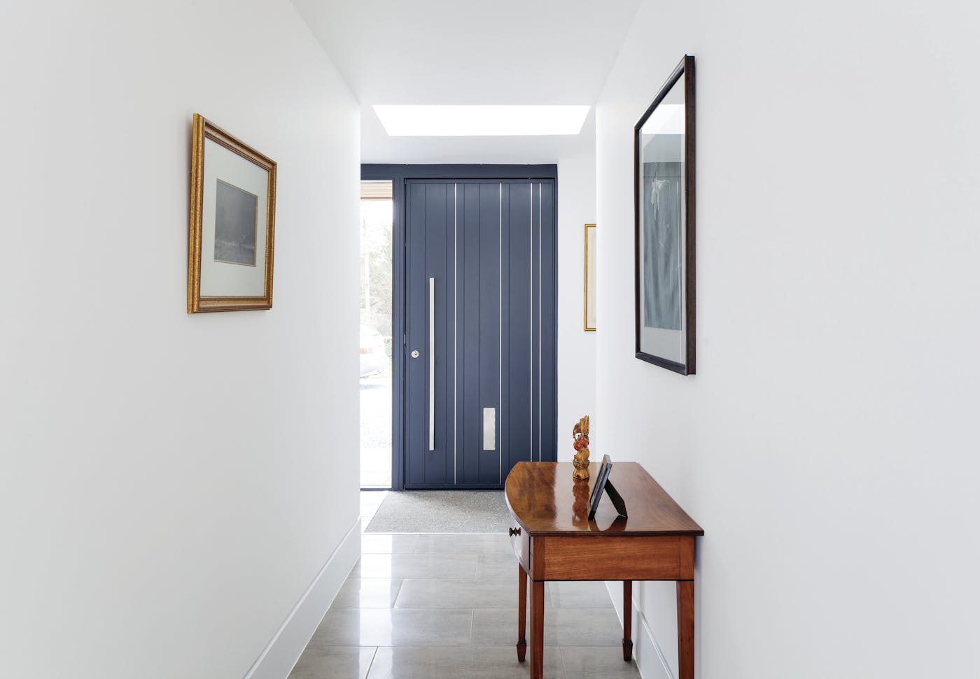 Bright white interiors are a popular choice for grey doors with good reason