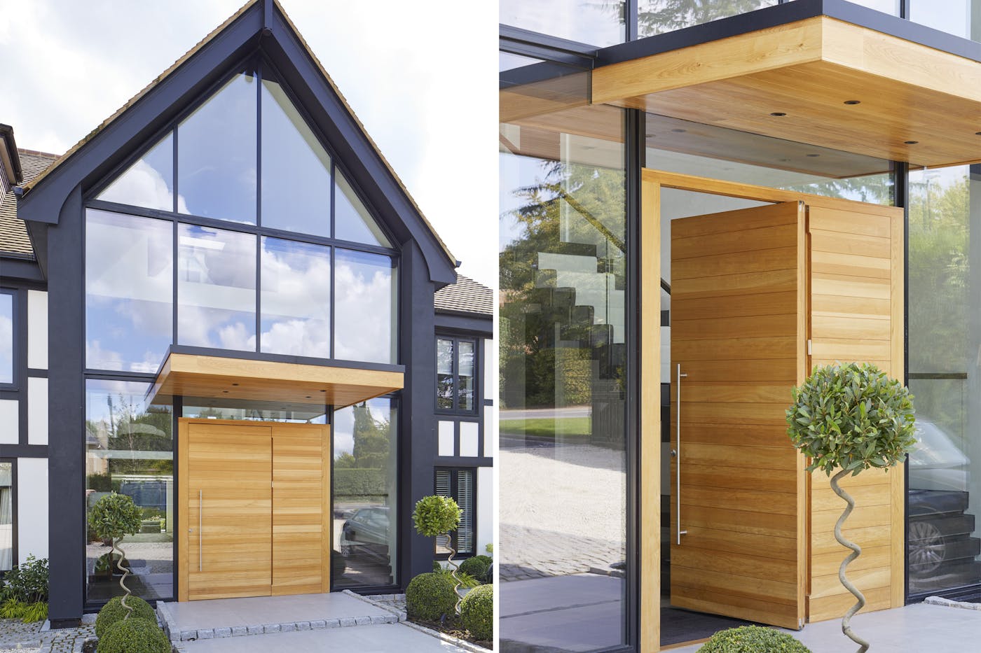 Parma pivot door in glass