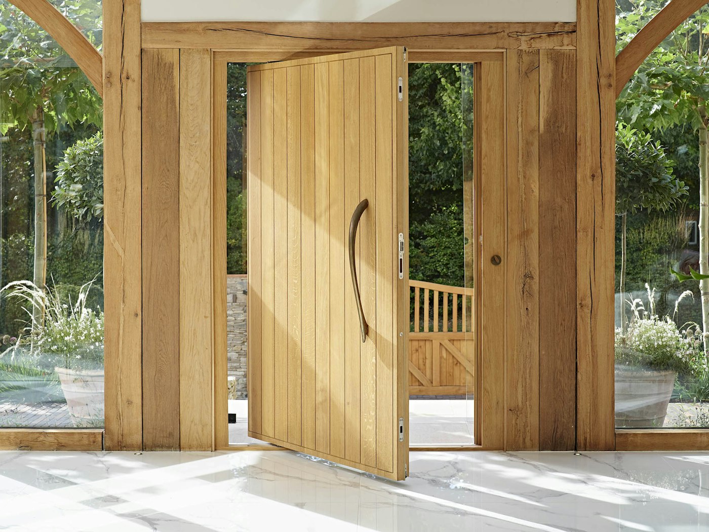 At an extra wide 1500mm, the front door also features a pivot opening and fingerprint entry 