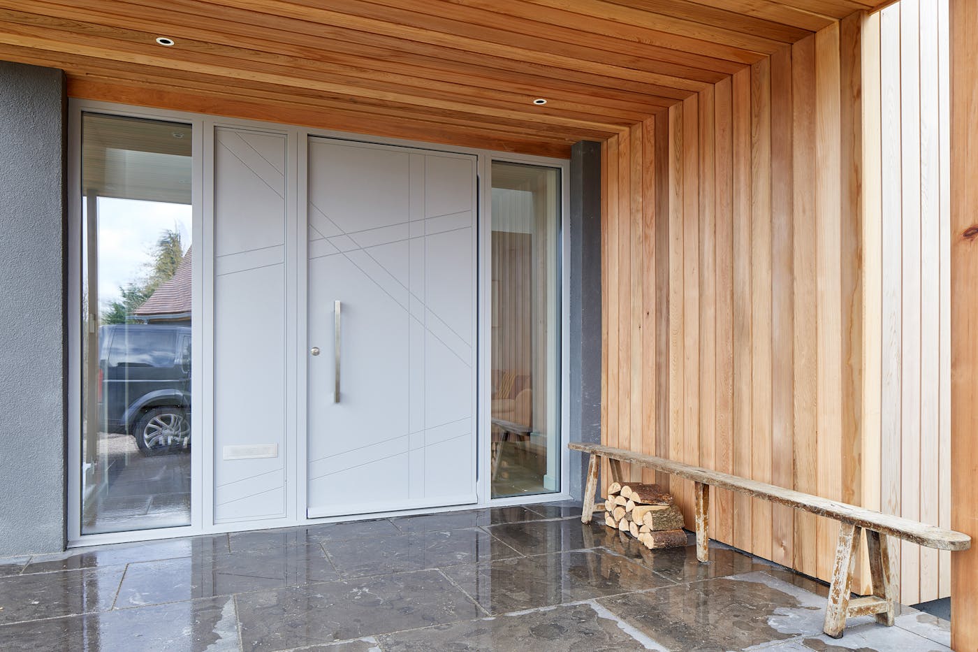 doors with matching glass wood panels 5