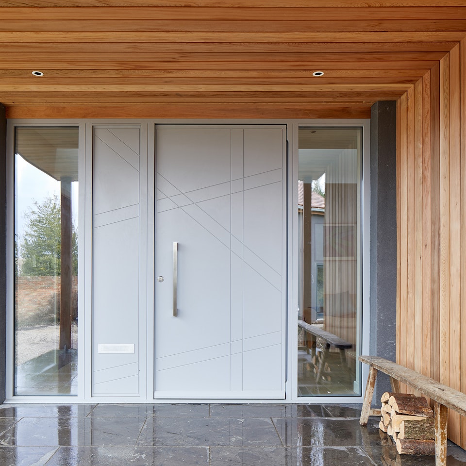 doors with matching glass wood panels 6
