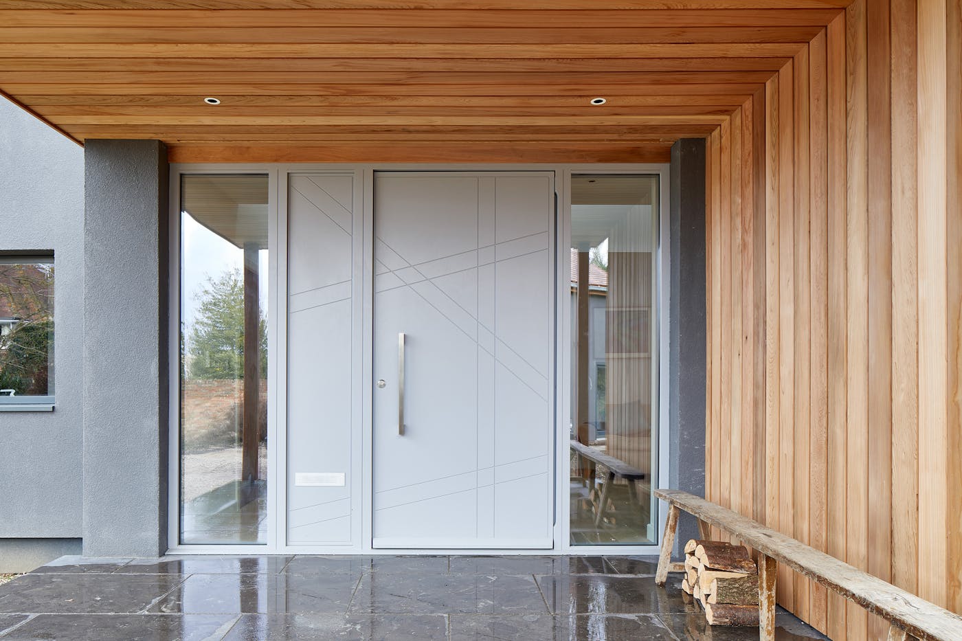 doors with matching glass wood panels 6