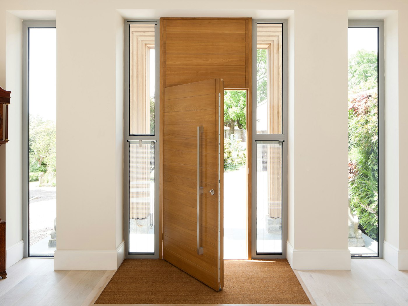 The door provides functionality but doesn't compromise on style