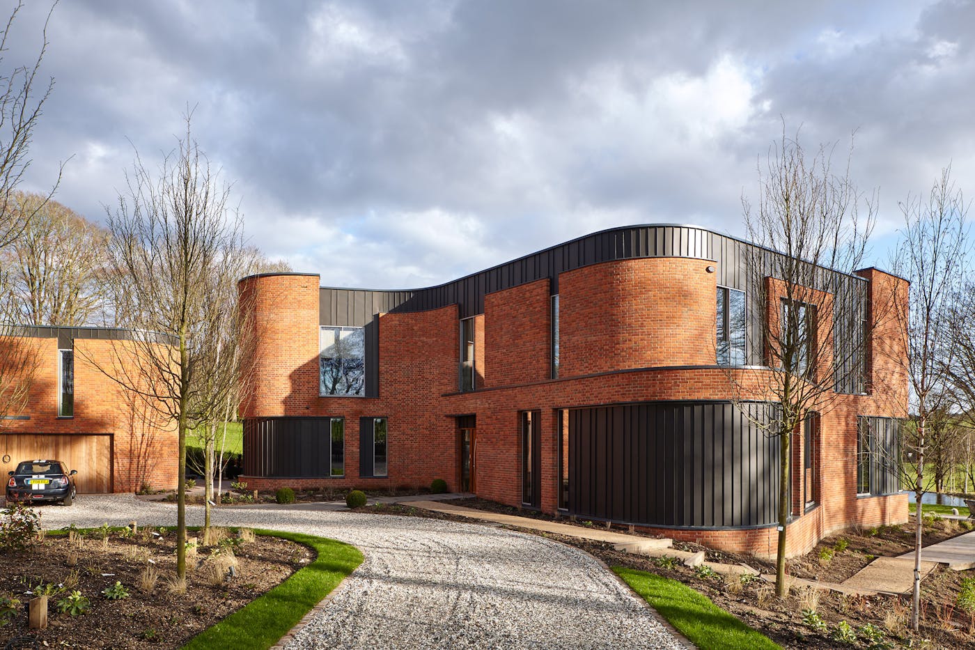 Unique Contemporary Passive House with Iroko front doors