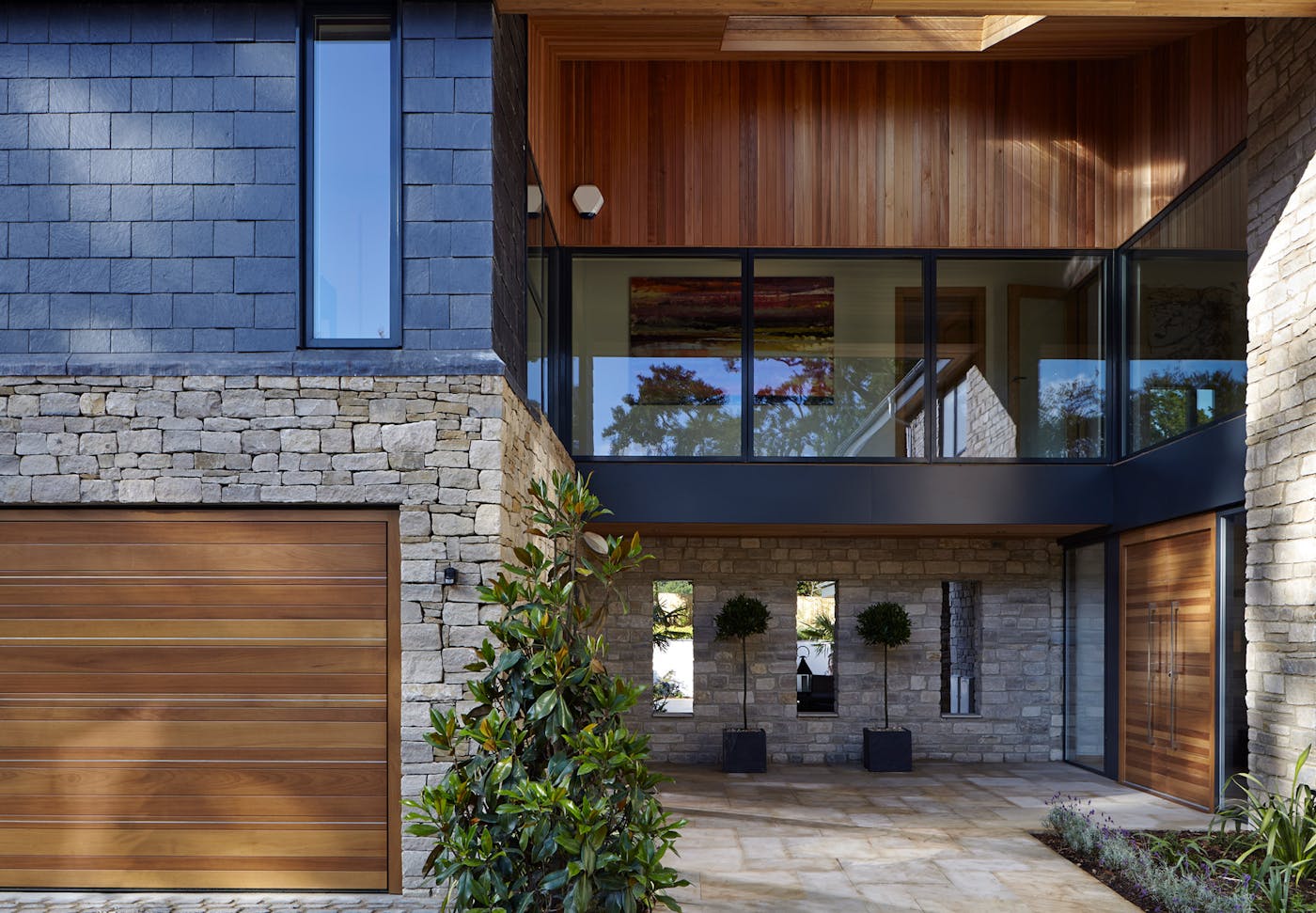 rondo garage and double doors in iroko