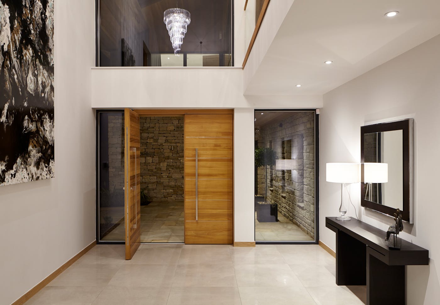 double doors | iroko with stainless steel inserts | option 11 handles