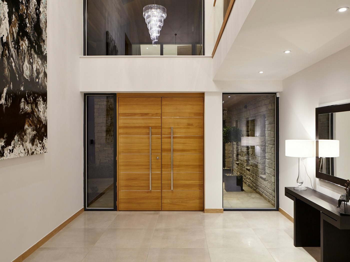 double doors | iroko with stainless steel inserts | option 11 handles