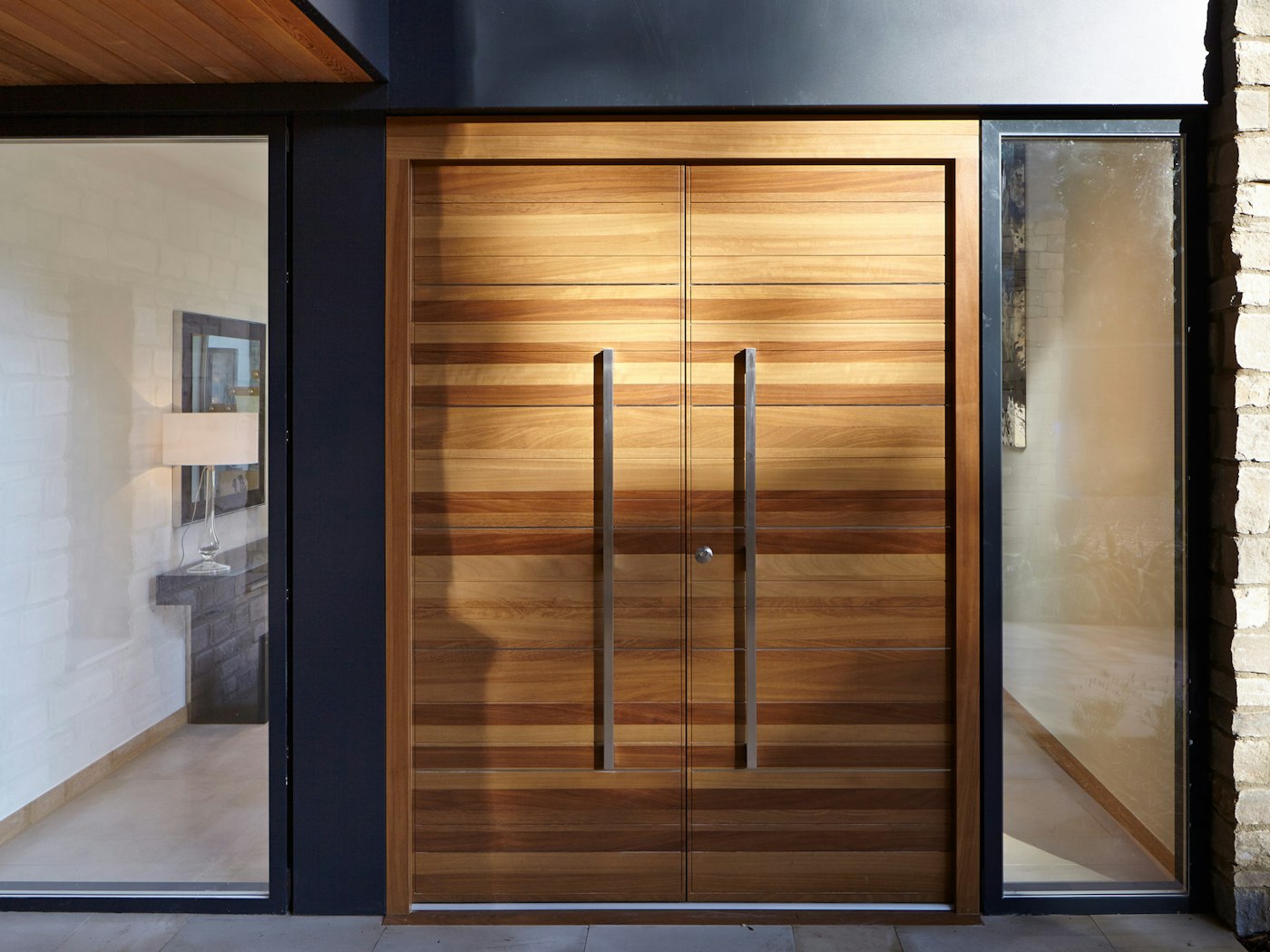 double doors | iroko with stainless steel inserts | option 11 handles
