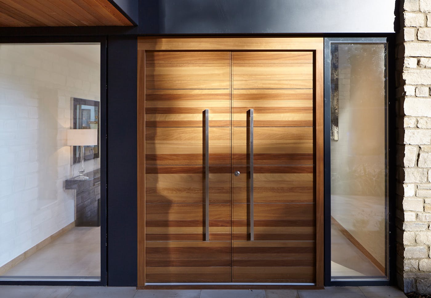 double doors | iroko with stainless steel inserts | option 11 handles