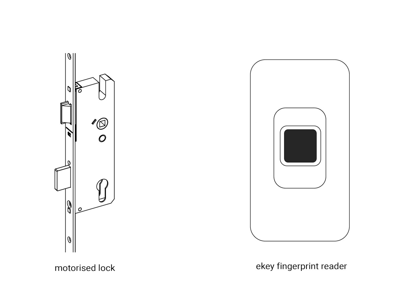 Your door needs motorised locking to be able to have our ekey fingerprint or another keyless entry system