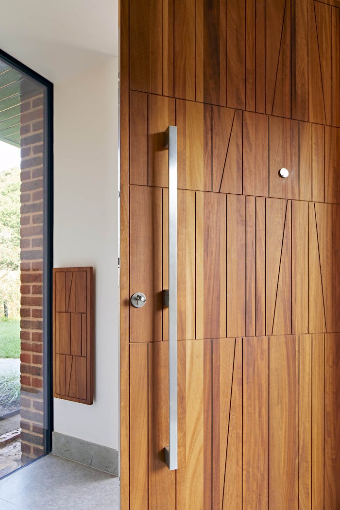 Up close the design detail is clear, with the geometric shapes working perfectly alongside the vertical grain of the wood