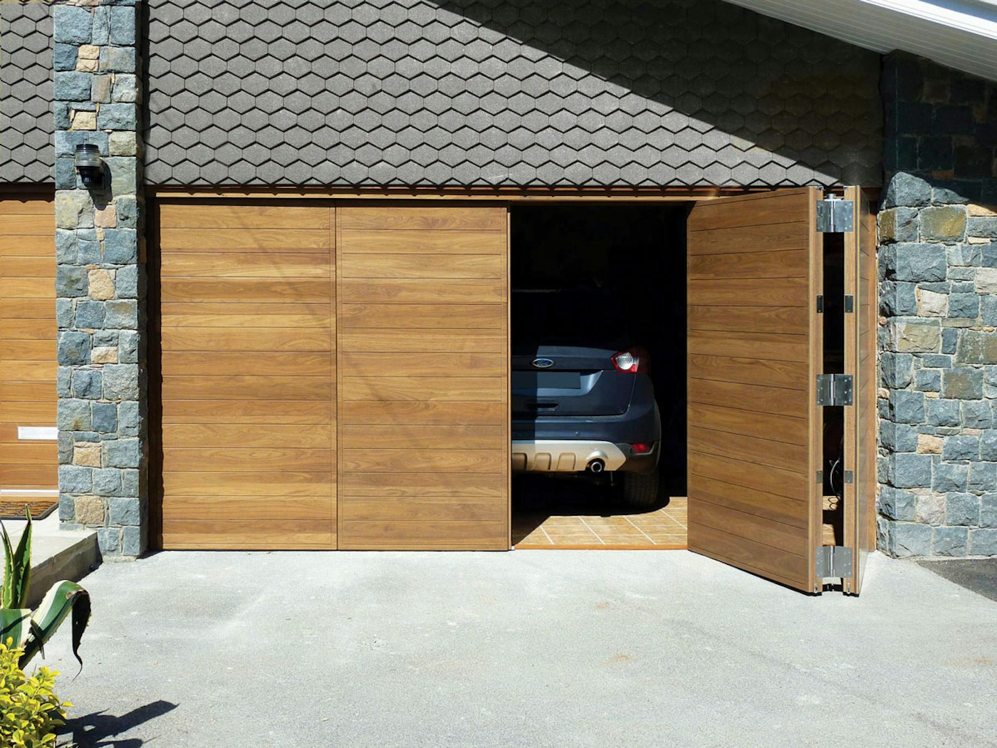 Bifold garage doors | Open view | Urban Front