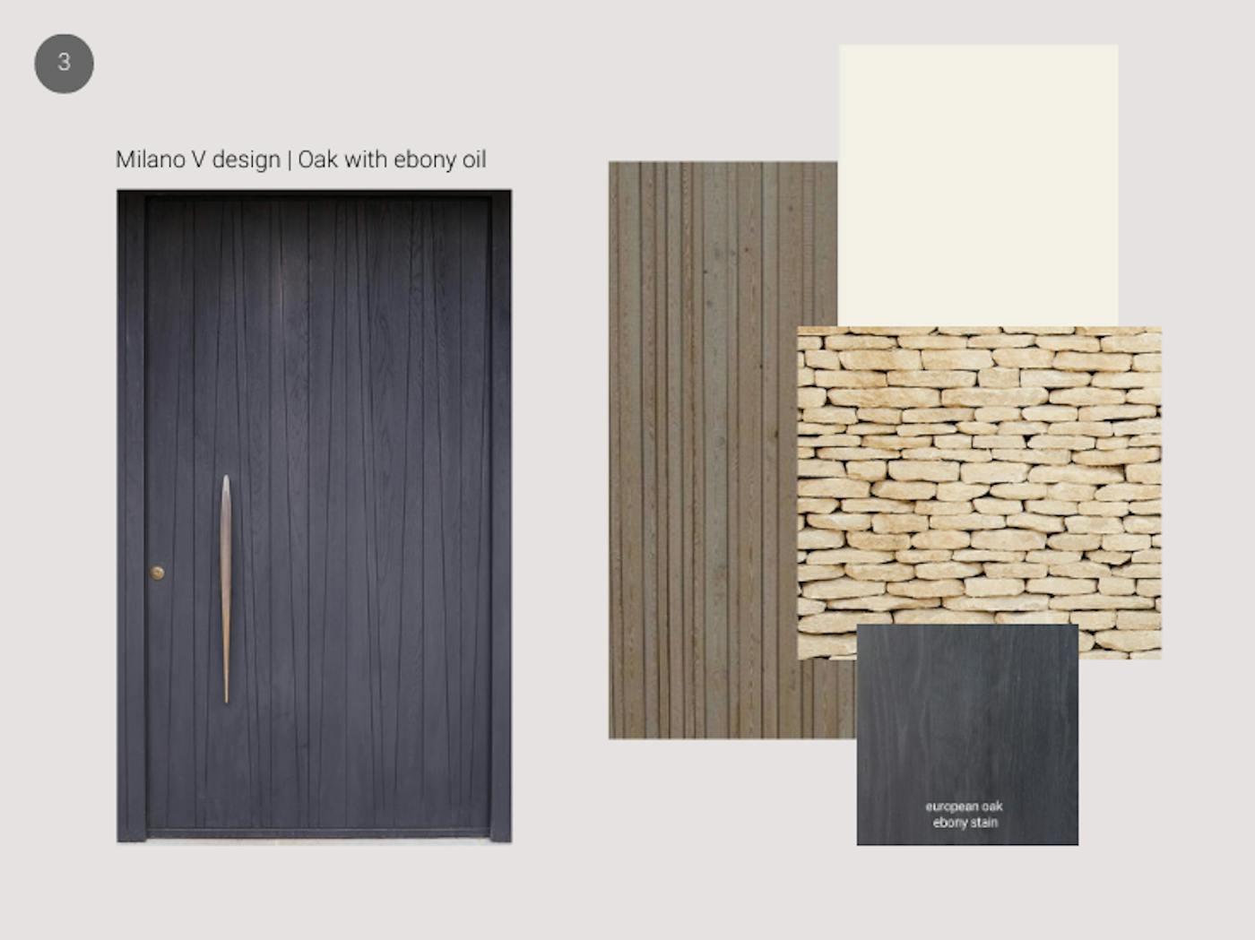 European oak with ebony oil door exterior styling ideas