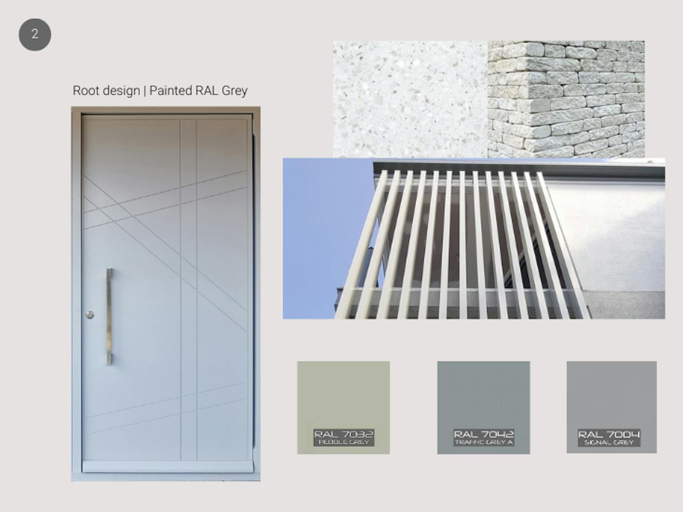 Painted grey door exterior stying ideas