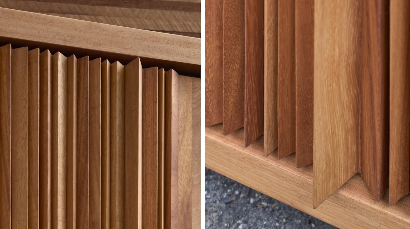 The raised panels cover the length of the door