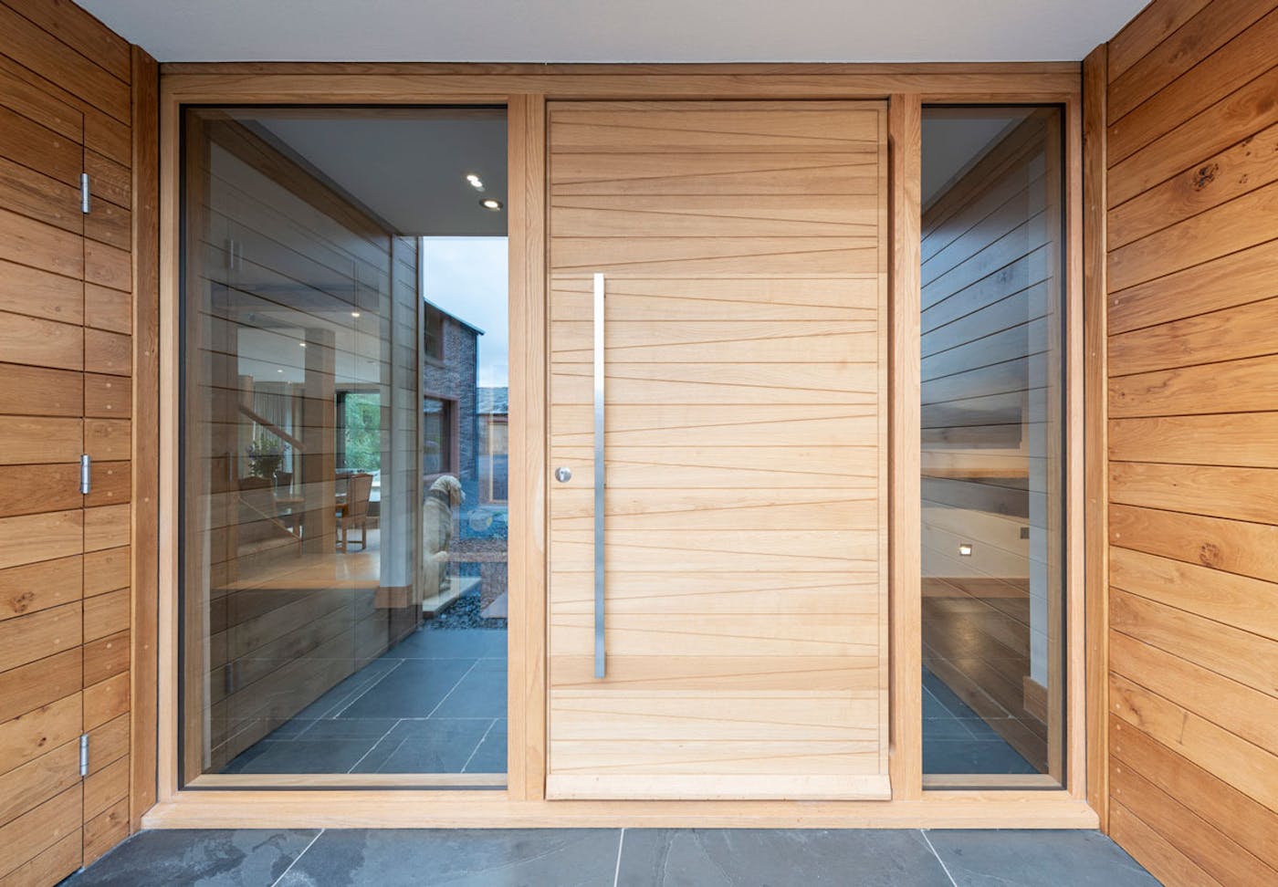 Oak wood | Sidelights (glass panels) | Milano front door