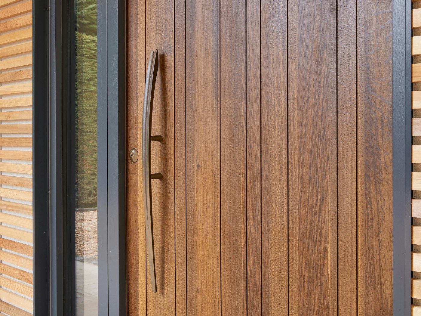 The richness of the fumed oak wood is seen in the grain detail and colour variations