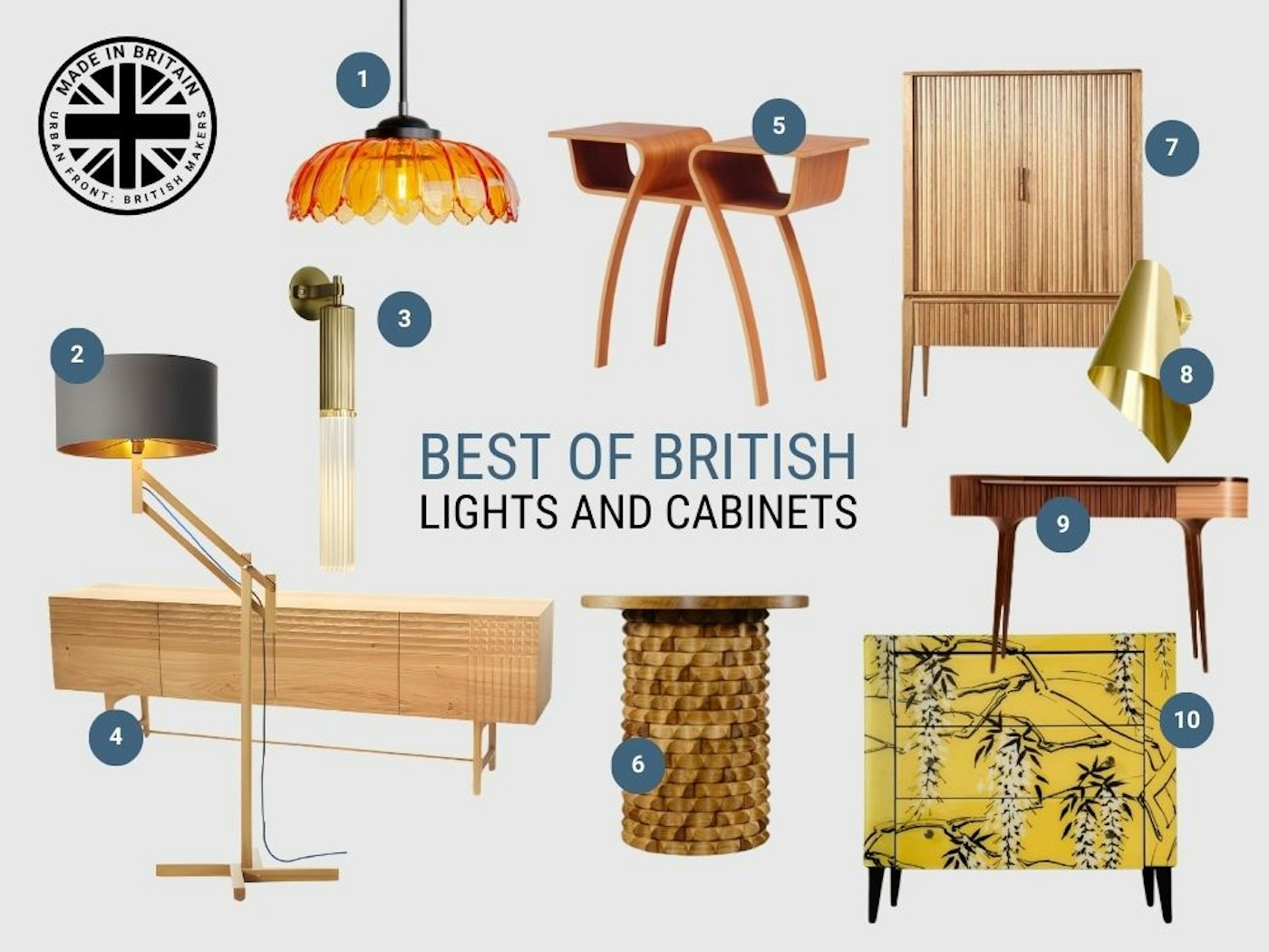 Best of British lights and cabinets