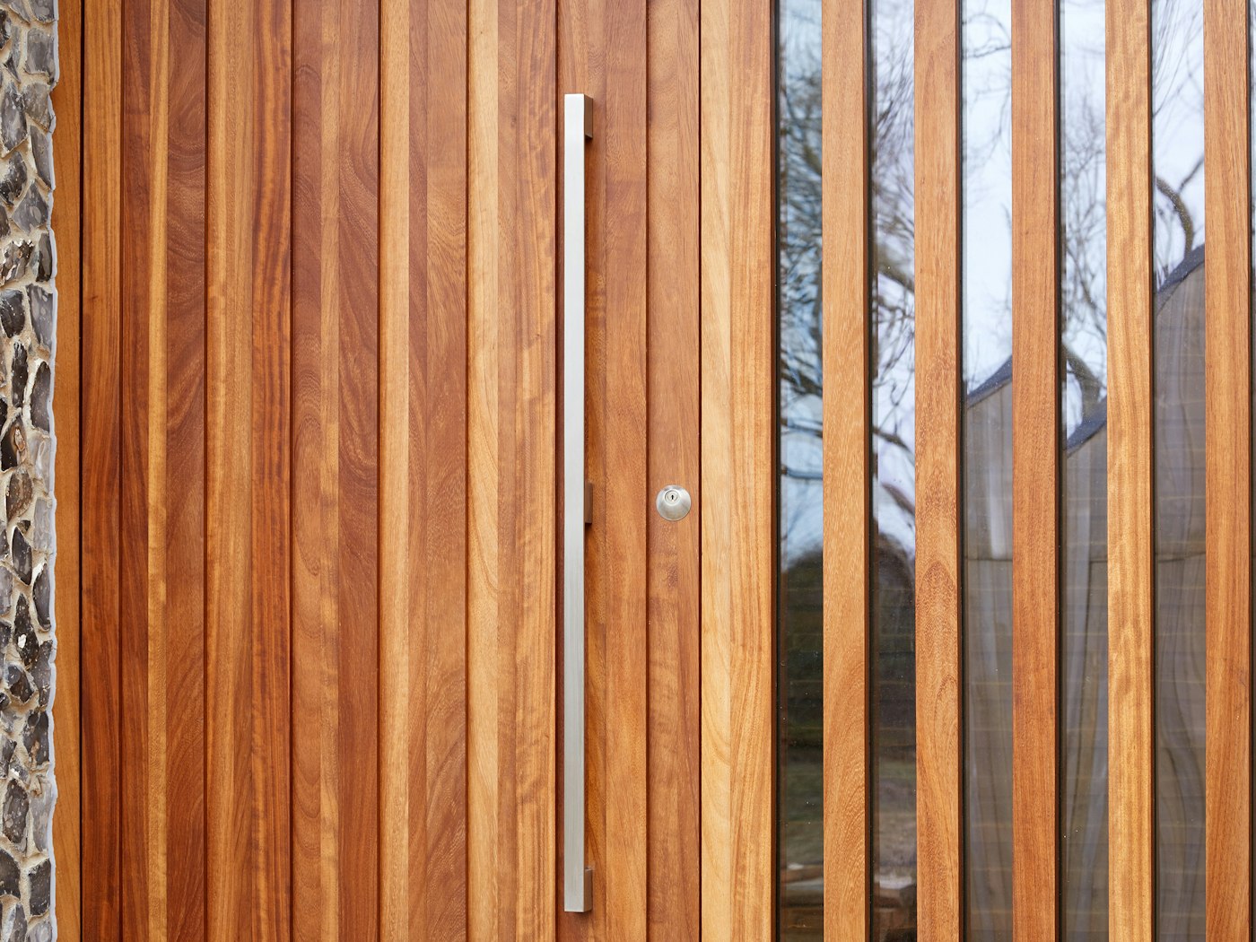 Our option 11 handle is a great match for this iroko door