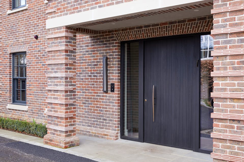 Ebony oak finished wooden front door